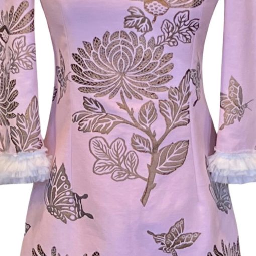 ANDREW GN Butterfly Dress in Pink and Brown (4) 4