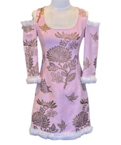 ANDREW GN Butterfly Dress in Pink and Brown (4) 13