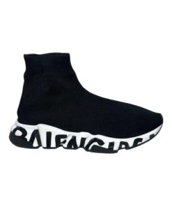 BALENCIAGA Graffiti Sneakers in Black and White (40) 7