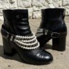 CHANEL Multistrand Booties in Black and Pearl (39.5) 13