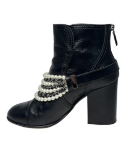 CHANEL Multistrand Booties in Black and Pearl (39.5) 9