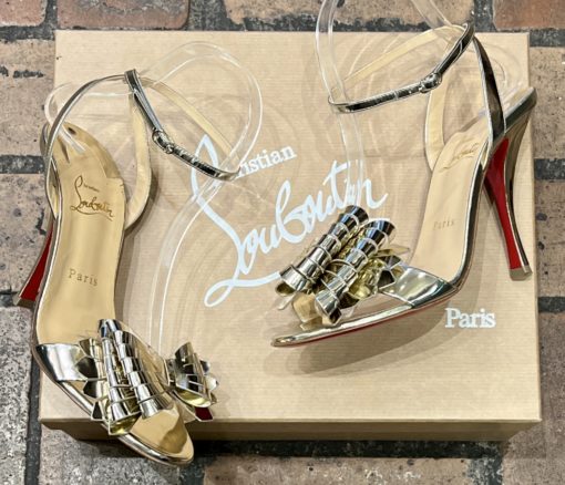 CHRISTIAN LOUBOUTIN Miss Valios Bow Sandals in Gold(38.5) 1