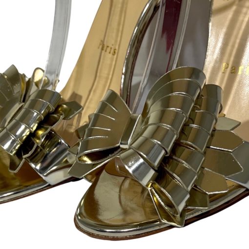 CHRISTIAN LOUBOUTIN Miss Valios Bow Sandals in Gold(38.5) 3