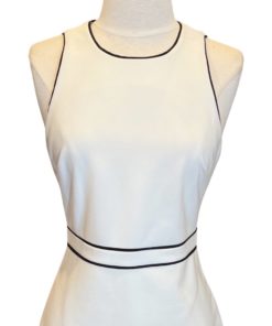 CINQ A SEPT Halter Dress in White and Black (6) 5