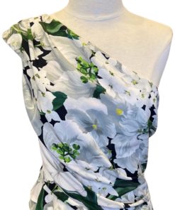 ELIZABETH KENNEDY Floral Dress in White and Green (6) 7