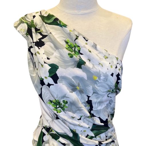 ELIZABETH KENNEDY Floral Dress in White and Green (6) 2