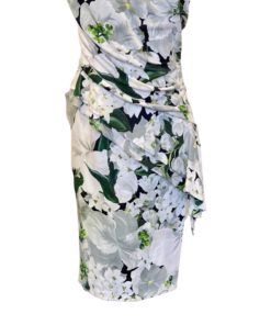 ELIZABETH KENNEDY Floral Dress in White and Green (6) 8