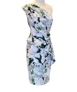 ELIZABETH KENNEDY Floral Dress in White and Green (6) 10
