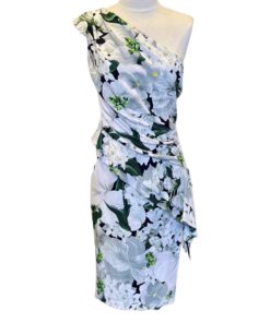 ELIZABETH KENNEDY Floral Dress in White and Green (6) 11