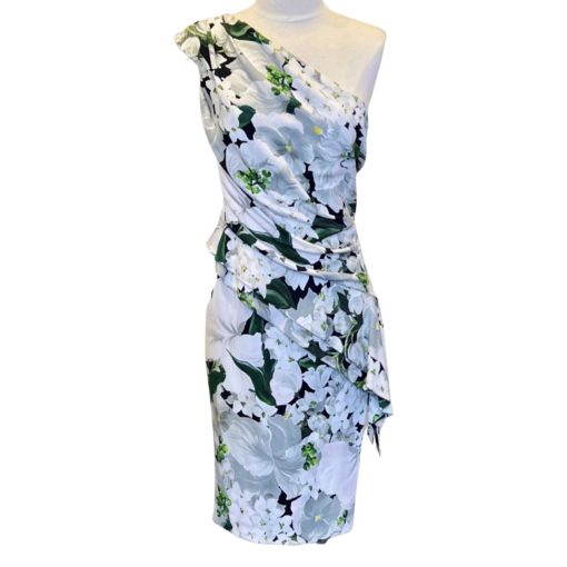 ELIZABETH KENNEDY Floral Dress in White and Green (6) 6