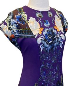 ETRO Print Cap Sleeve Dress in Purple (42) 10