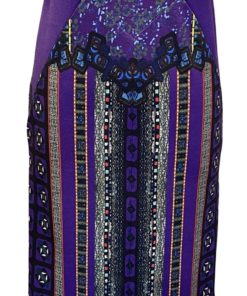 ETRO Print Cap Sleeve Dress in Purple (42) 11
