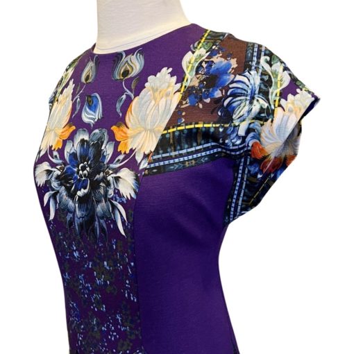ETRO Print Cap Sleeve Dress in Purple (42) 5