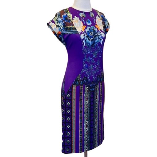 ETRO Print Cap Sleeve Dress in Purple (42) 6