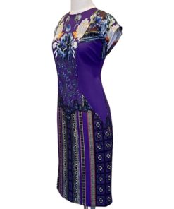 ETRO Print Cap Sleeve Dress in Purple (42) 15