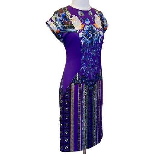 ETRO Print Cap Sleeve Dress in Purple (42) 9