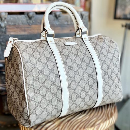 GUCCI Joy GG Boston Bag in Ivory and Brown 1