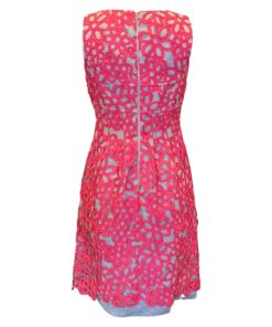 LELA ROSE Floral Dress in Coral and Sand (4) 8
