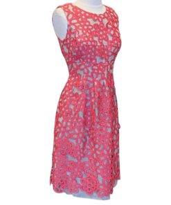 LELA ROSE Floral Dress in Coral and Sand (4) 9