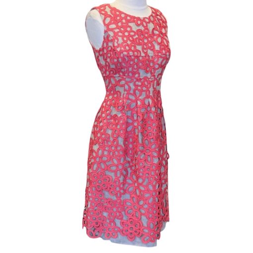 LELA ROSE Floral Dress in Coral and Sand (4) 5