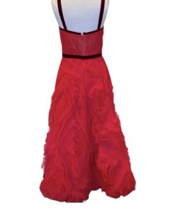 MARCHESA NOTTE Tulle Velvet Gown in Red (8) 12