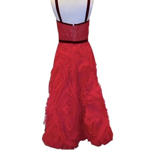 MARCHESA NOTTE Tulle Velvet Gown in Red (8) 6