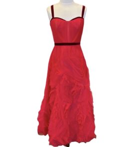 MARCHESA NOTTE Tulle Velvet Gown in Red (8) 13