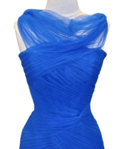 MONIQUE LHUILLIER Tulle Cocktail Dress in Cobalt Blue (Fits 4-6) 6