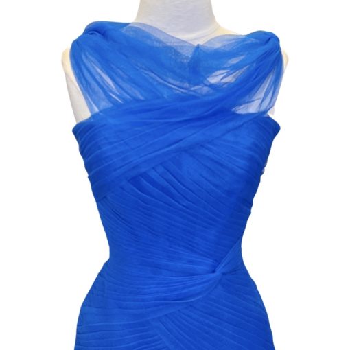 MONIQUE LHUILLIER Tulle Cocktail Dress in Cobalt Blue (Fits 4-6) 2