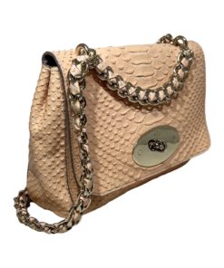 MULBERRY Lily Top Handle Bag in Peach Snakeskin 6