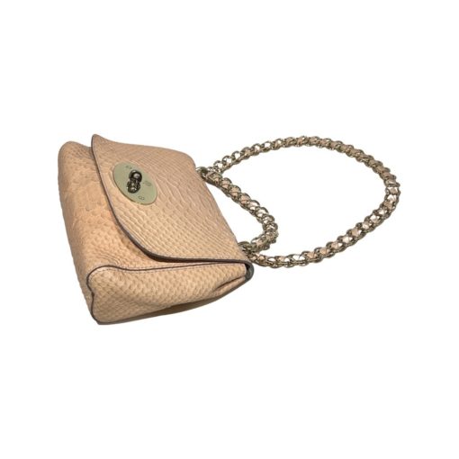 MULBERRY Lily Top Handle Bag in Peach Snakeskin 3