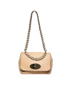 MULBERRY Lily Top Handle Bag in Peach Snakeskin 9