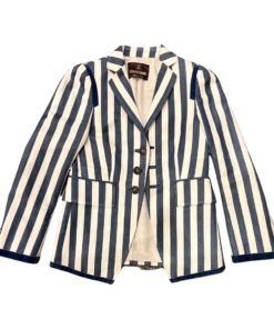 ROBERTO CAVALLI Stripe Jacket in Blue and Ivory (6) 7