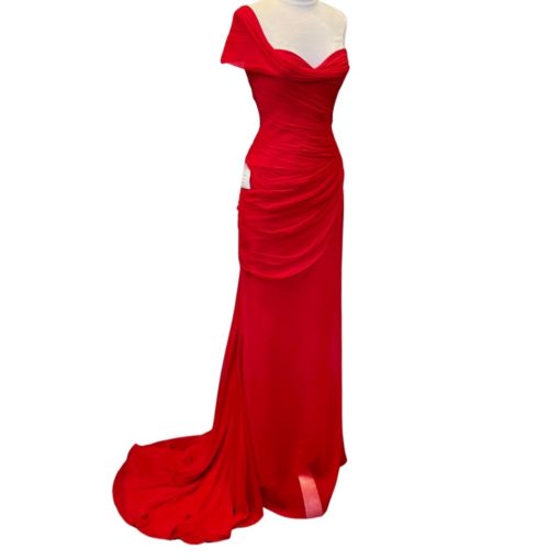 ROMONA KEVEZA One Shoulder Gown In Red (2) 8