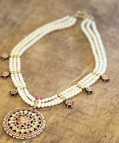 Custom Pearl Diamond Pendant Necklace in 18-22k Gold 6