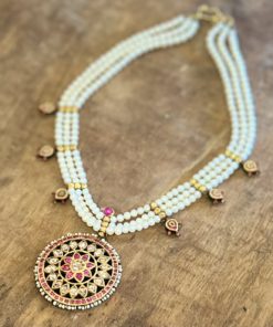 Custom Pearl Diamond Pendant Necklace in 18-22k Gold 9