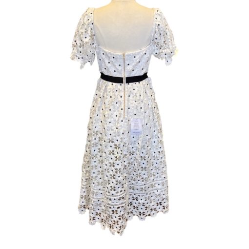SELF PORTRAIT Daisy Dress in White and Black (6) 4