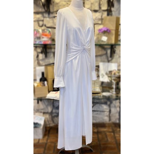 SELF PORTRAIT Jersey Dress in White (8) 1