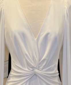 SELF PORTRAIT Jersey Dress in White (8) 4