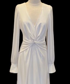 SELF PORTRAIT Jersey Dress in White (8) 5