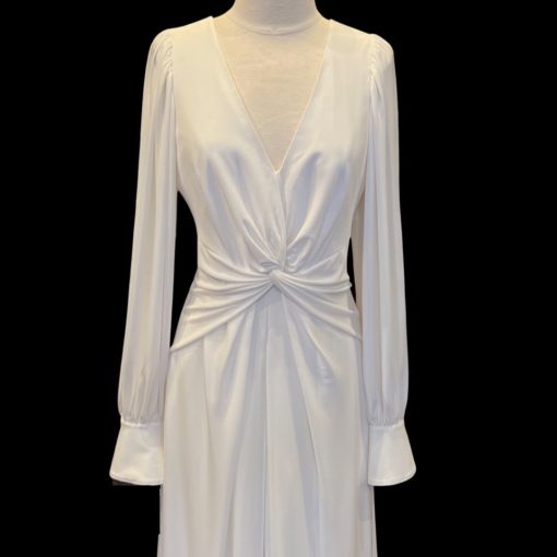 SELF PORTRAIT Jersey Dress in White (8) 3