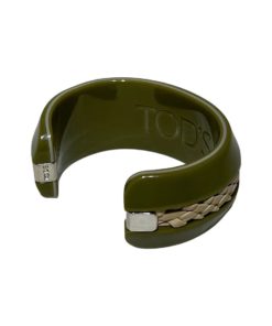 TODS Braided Cuff in Olive and Nude 4