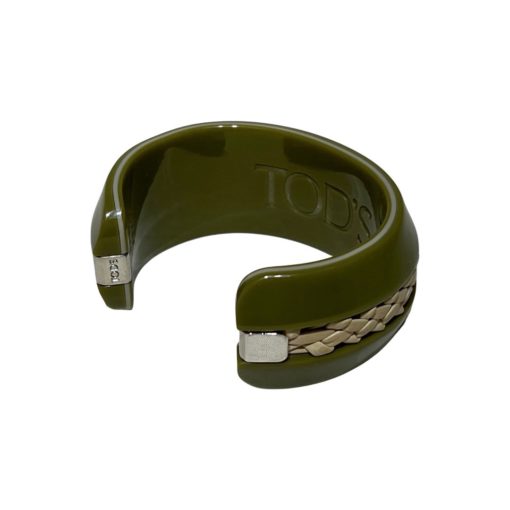 TODS Braided Cuff in Olive and Nude 2