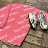 BALENCIAGA All Over Logo Sweater in Pink and White (Small) 15