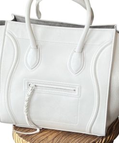 CELINE Phantom Bag in White Supple Leather 5