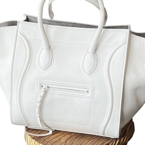CELINE Phantom Bag in White Supple Leather 2