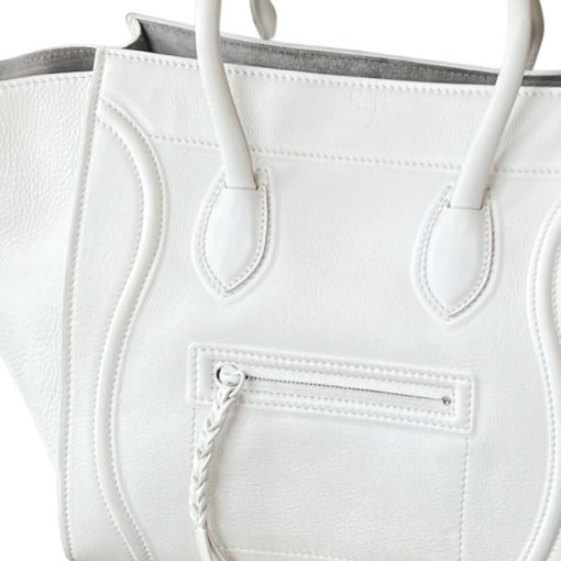 CELINE Phantom Bag in White Supple Leather 3