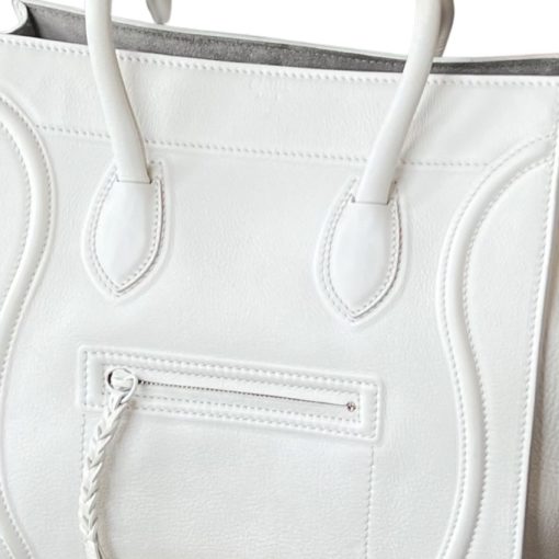 CELINE Phantom Bag in White Supple Leather 4