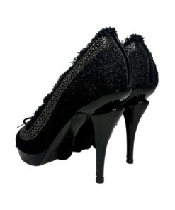 CHANEL Boulce Fringe Cap Toe Pumps in Black and Navy (37.5) 11