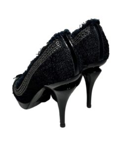 CHANEL Boulce Fringe Cap Toe Pumps in Black and Navy (37.5) 12